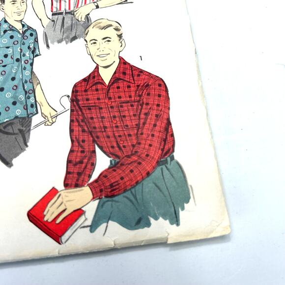 Advance Vintage 1950's Pattern #8167 Men's Sport Shirt Size Medium - Picture 4 of 6